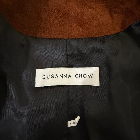 Susanna Chow Tessa Suede Jacket in Chocolate Brown Size M - Picture 7 of 7